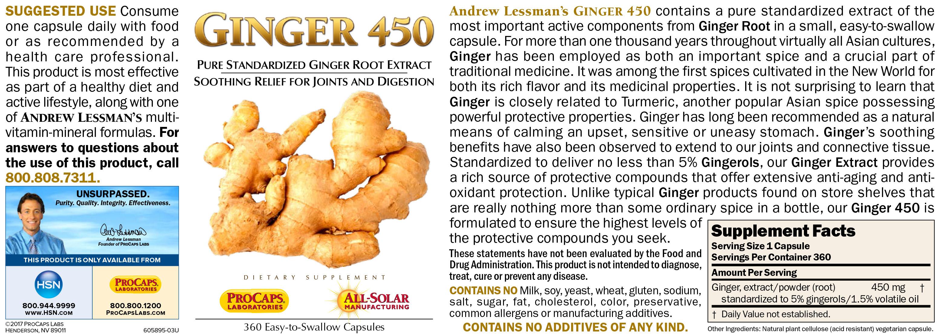 Ginger450 180 capsules 7503434 HSN
