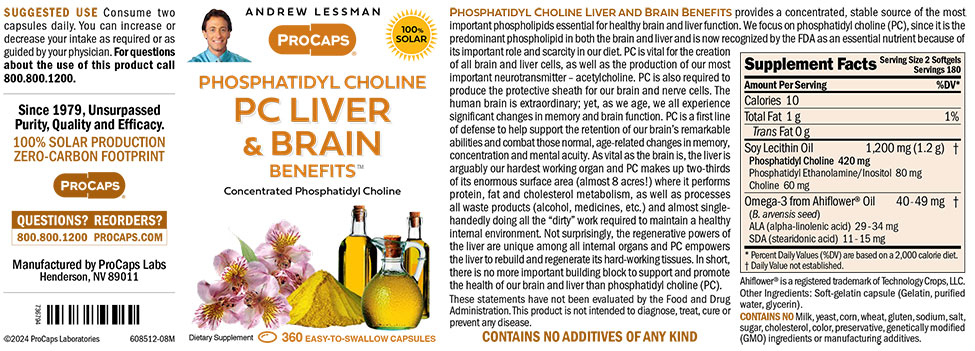 Phosphatidyl Choline Liver and Brain Benefits - 360 Capsules - 9792602 | HSN