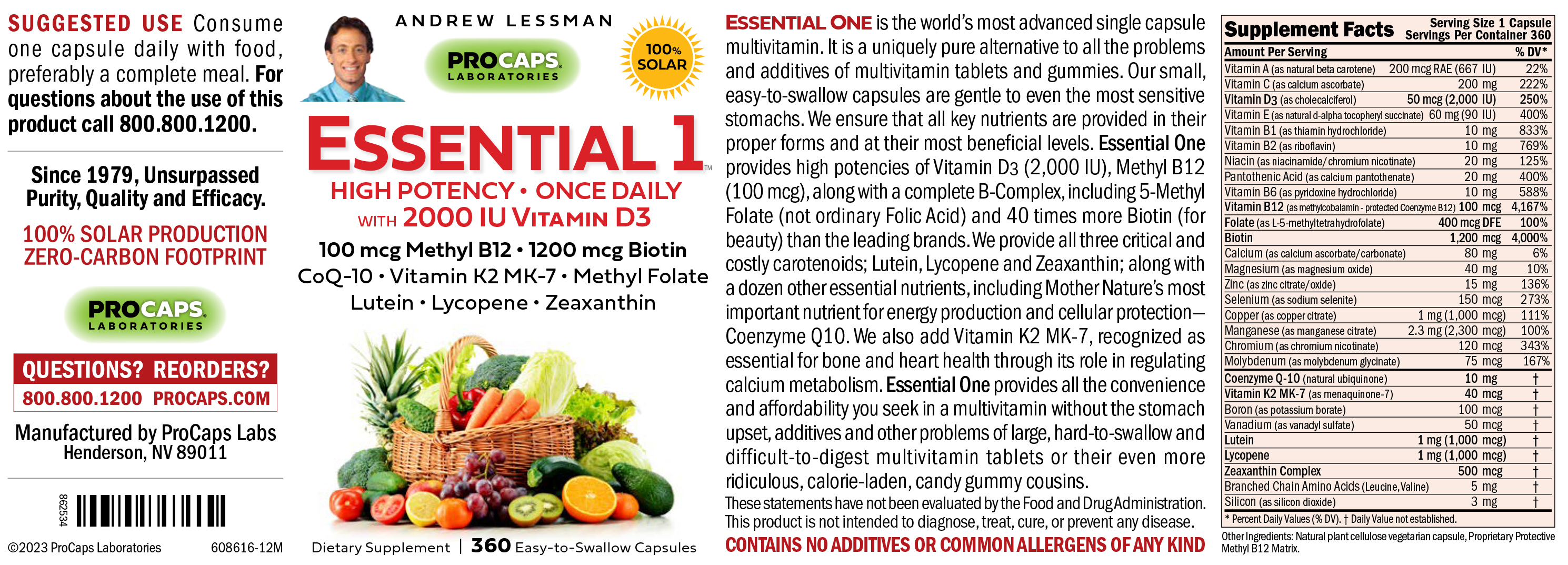 Essential1 with Vitamin D32000 60 Capsules 22352268 HSN