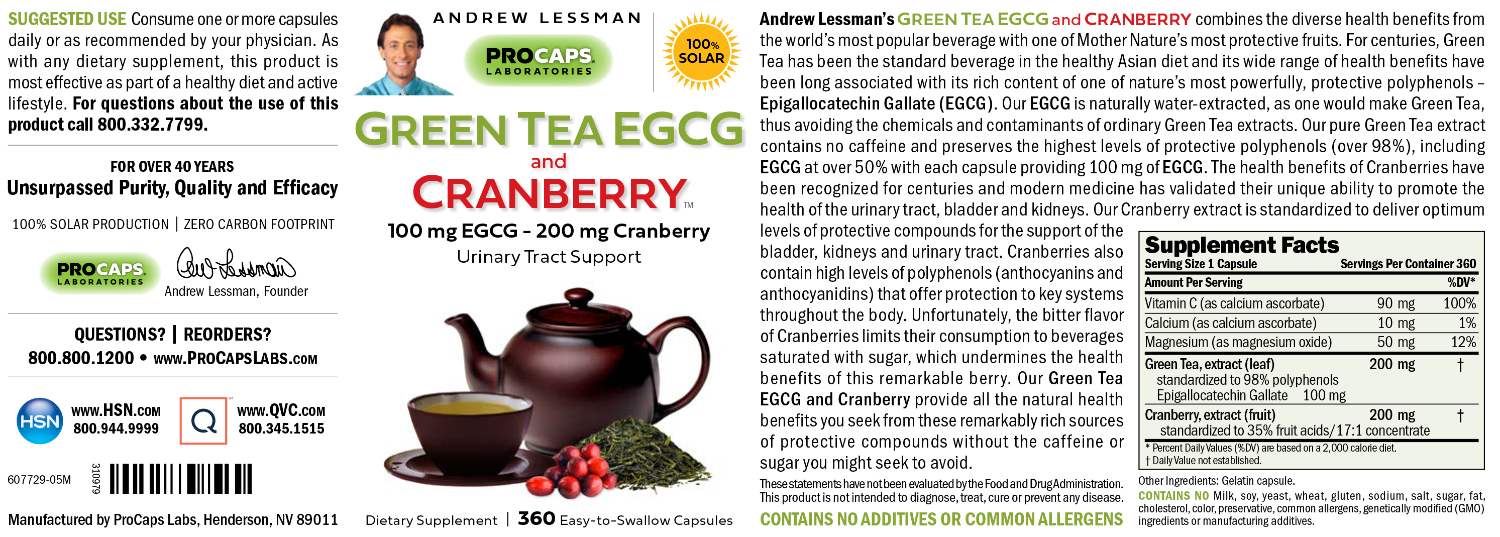Green Tea EGCG & Cranberry 10033836 HSN